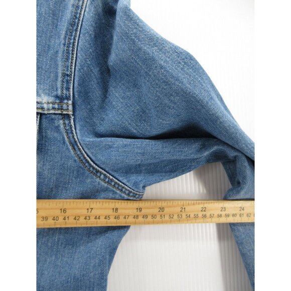 VINTAGE Eddie Bauer Jacket Small Trucker Motorcycle Denim Button Up - Picture 6 of 10